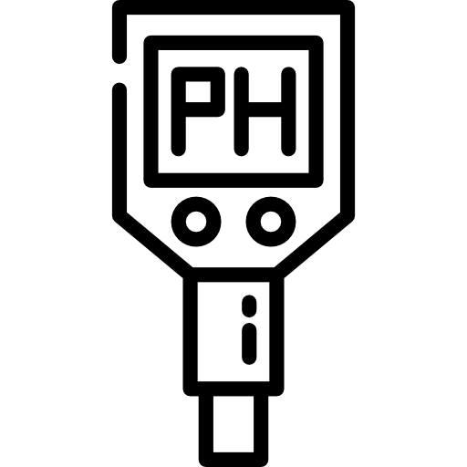 pH icon is used to determine the soil's pH level, and the best result will be provided by the senseluto | soil testing | agri consultant